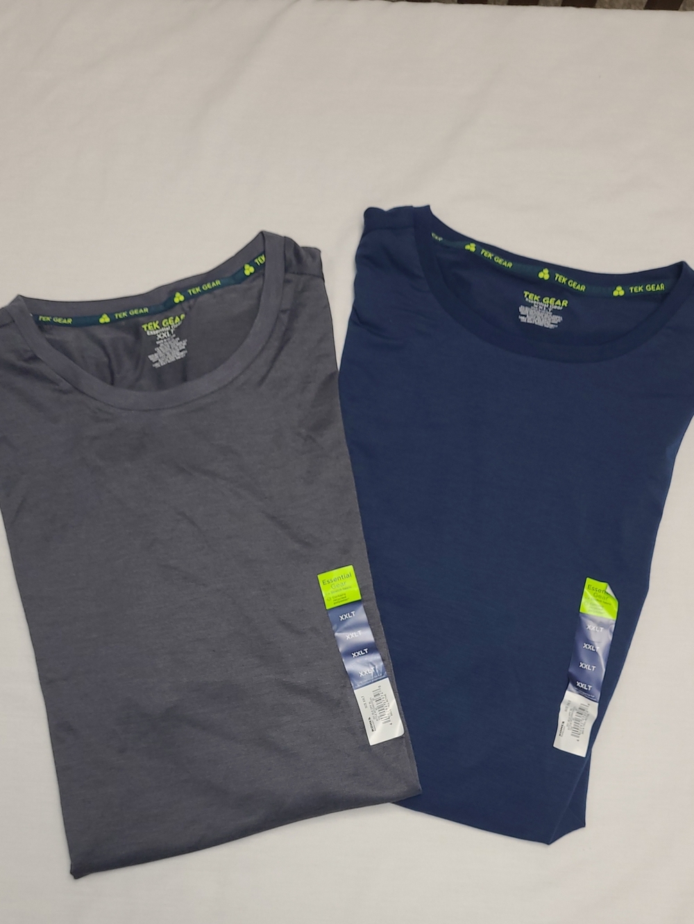 tek gear Essential Gear soft stretch Gray and Navy Crew Neck T-Shirt Duo XXLT
